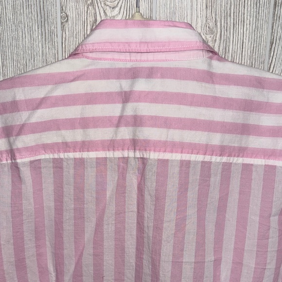 J. Crew Pink and White  Striped Shirt - Picture 5 of 6